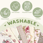 Aubliss 8pcs Fat Quarter Fabric Bundles Quilting Cotton Craft Fabric Pre-Cut - Image 4