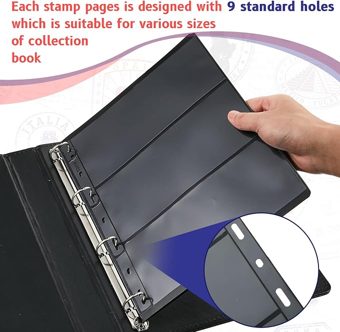 20 Sheet Stamp Pages for Stamp Album Binder 1/2/3/4 Pockets Collectors Postage - Image 5
