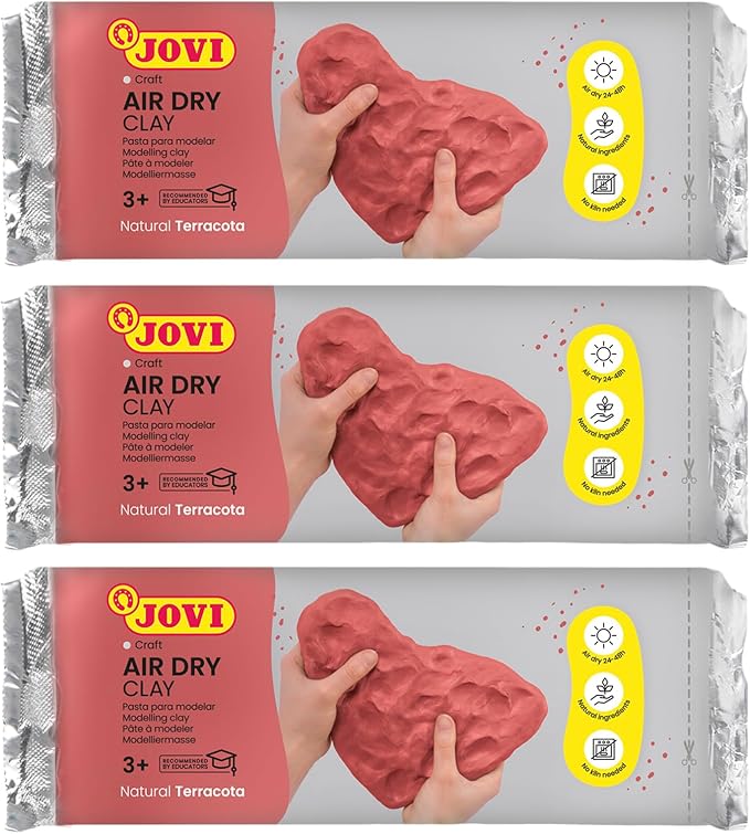 Jovi - Air Dry Clay, 3 x 1.1 lb, Terracotta Color, Total of 3.3 lb | Pottery - Image 4
