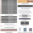 MARTCOLOR Drawing Sketching Pencils Set, 34 Pieces Pro Art Pencil Kit - Image 2