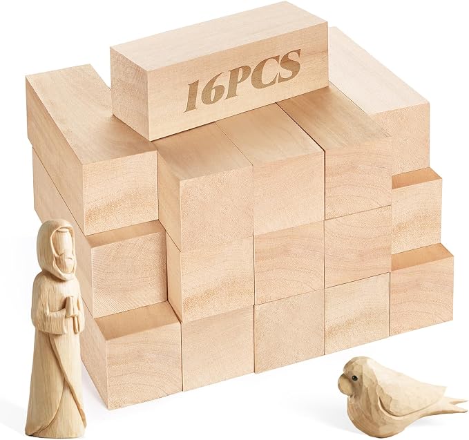 16PCS Basswood Carving Blocks, Carving Wood Blocks by YIPLED