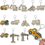 RattanView 24 Pcs Construction Vehicle Craft Color Your Own Keychains Diy Craft by RattanView