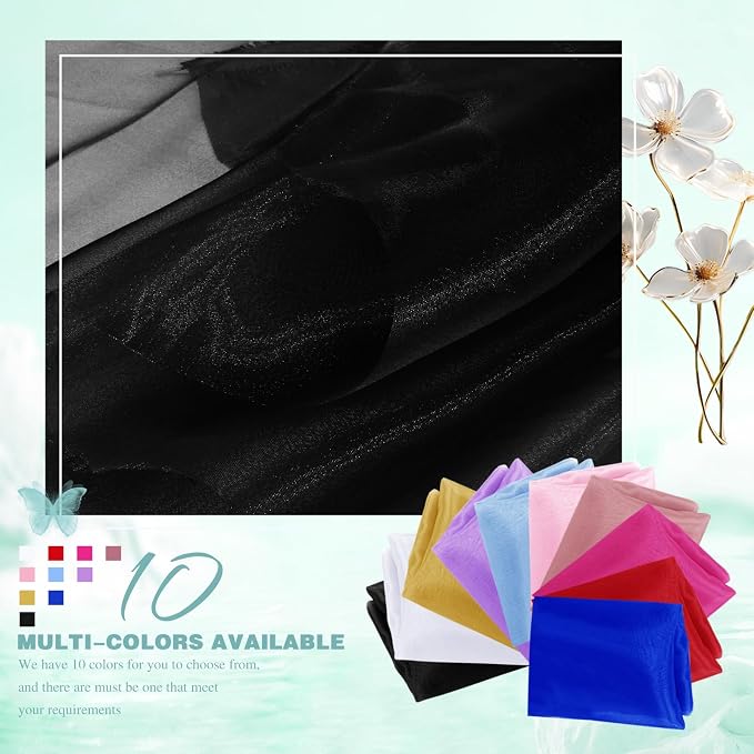 VACVELT Black Sheer Organza Fabric by The Yard 60" Wide | Semi-Transparent - Image 3