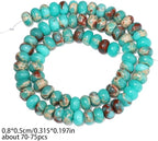 Songxi 5x8mm Natural Green Shoushan Stone Rondelle Beads, Gemstone - Image 2