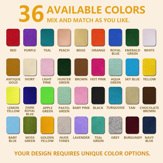 Teal Felt Fabric 36" X 36", 1.6mm Thick Soft and Durable Flexible Craft Acrylic - Image 3