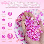 qiipii 220PCS 10mm Rose Red Half Round Pearls Bulk - Image 2