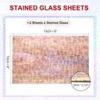 PATIKIL 4 x 6 Inch Transparent Stained Glass Sheets, 2 Sheets Mosaic Glass - Image 2