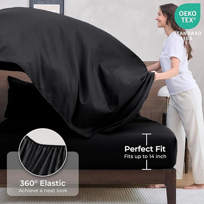 HEVUMYI Black Cali-King Comforter Set - Image 5