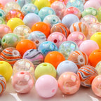 16mm Acrylic Beads 100pcs Yellow Green Ab Candy Color Beads Loose Spacer Bead - Image 3