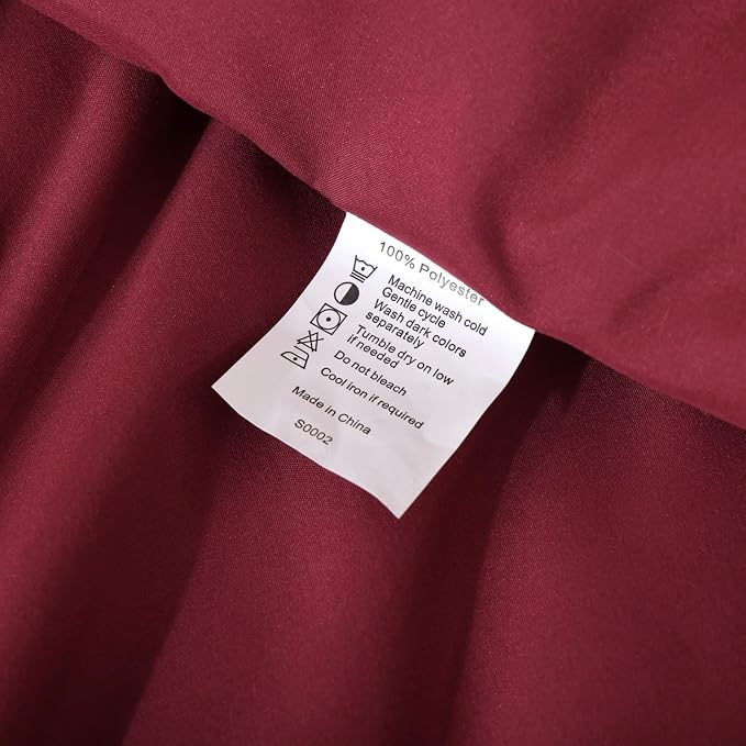 ROSGONIA Oversized King Comforter Dark Red - Image 9