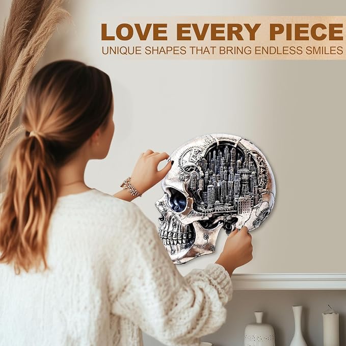City Skull Puzzles Adults Gifts Wooden 100 Pieces 8.5 * 7.8in - Image 6