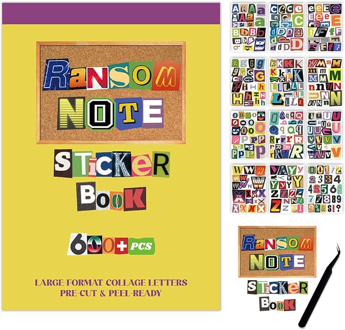 Retro Alphabet Letter Stickers Book by JUNKJWBZ%7CPeelStickInspir