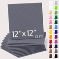 12" x 12" Felt Sheets for Crafts, 2mm Stiff Felt Fabric, Dark Gray | 2mm Thick by AblemeDeco