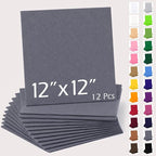 12" x 12" Felt Sheets for Crafts, 2mm Stiff Felt Fabric, Dark Gray | 2mm Thick by AblemeDeco