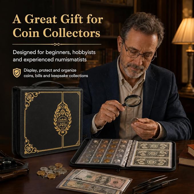 Coin Collection Book Holder for Collectors, 200 Pockets Collecting Album& 30 - Image 7