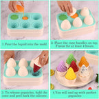 WMKGG Popsicles Molds, Silicone Ice Cream Moulds, Easy Release, Mini Popsicle - Image 4
