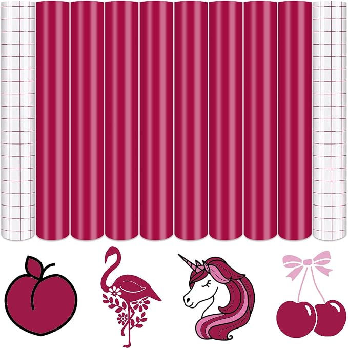 Tintnut Magenta Permanent Vinyl 8 Sheets 12''x10'' Adhesive Vinyl | Solid color by Tintnut