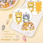Funtery 80 Pieces Cat Charms for Jewelry Making Resin Cat Pendant Charms Mixed - Image 2