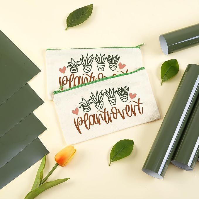 HTVSTD Army Green Boho HTV Heat Transfer Vinyl 8pcs 12×10in Iron on Vinyl | - Image 6