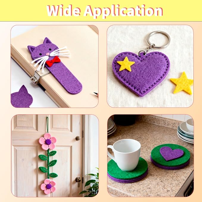 120 Pcs Craft Felt Sheets, 4 x 4 inch Soft Felt Squares - Image 6