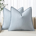 MIULEE Decorative Linen Pillow Covers 20x20 Inch Light Blue ​Boho Farmhouse​ by MIULEE