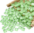 100 Pieces Mosaic Tiles Squares Light Green Crystal Mosaic Tile by Ricytnig