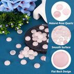 FASHEWELRY 50Pcs Natural Rose Quartz Cabochons Flat Back Gemstone Cabochons - Image 2