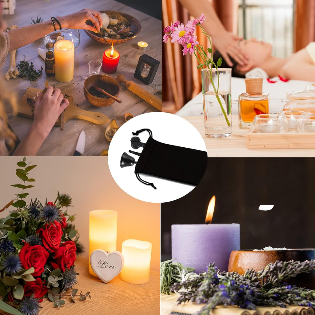 3 in 1 Candle Accessory Set, Candle Wick Trimmer Cutter, Candle Snuffer & Candle Wick Dipper for Candle Aromatherapy Lover Gift, Stainless Steel Candle Care Kit (Black)