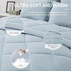Love's cabin Full Comforter Set Light Blue, 7 Pieces Full Bed in a Bag - Image 5