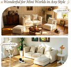 iLAND Dollhouse Furniture Sectional Dollhouse Couch Set White Velvet Sofa - Image 5