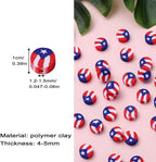 100pcs Flag Clay Beads for Jewelry Making, Polymer Clay Spacer Beads for DIY - Image 3