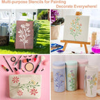 Flower Stencils for Painting, Floral Drawing Templates for Wood Wall Canvas - Image 3