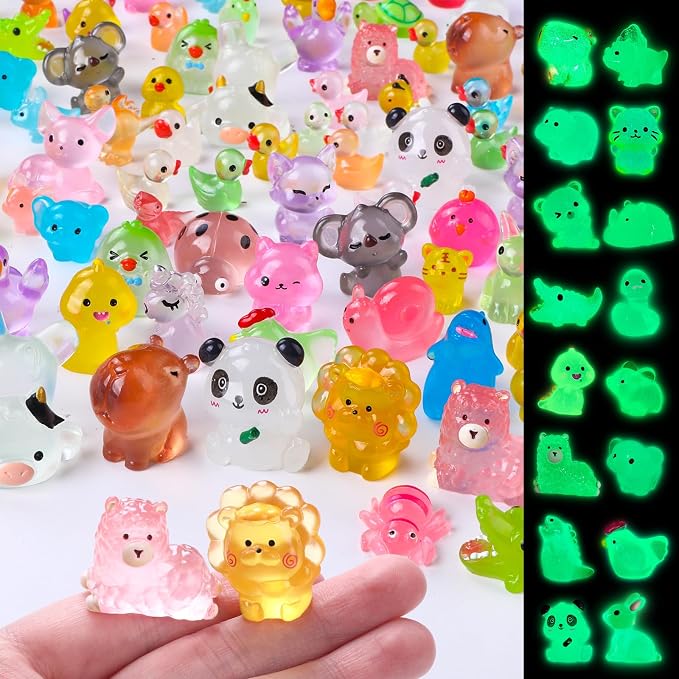 DIYDEC 60PCS Luminous Mini Resin Animals 60 Styles Miniatures Glow in The Dark - Image 8