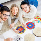 Vercraft 22 Pcs Wooden Mandala Painting Set 10 Mandala Unfinished Wood Cutouts - Image 6