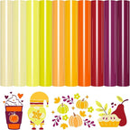 VINYL FROG 10 Sheets Fall Heat Transfer Vinyl Bundle 12"x10" Maroon & Orange & by VINYLFROG