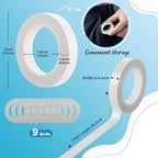 9 Rolls Double Sided Tape for Crafts, Strong Double-Sided Tape, Scrapbook Tape - Image 2