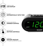 Sharp AccuSet Automatic Smart Alarm Clock – Self-Setting Digital Clock - Image 2