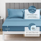 Love's cabin King Size Comforter Set Misty Blue, 7 Pieces King Bed in a Bag - Image 4