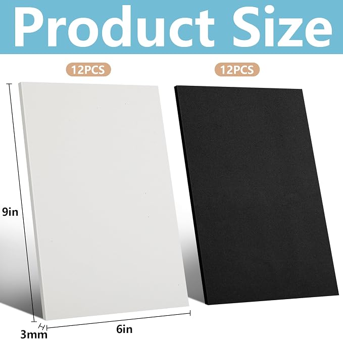 codree 24 Pcs 3mm Thick Embroidery Foam- 6 x 9 Inch EVA Foam Sheets - Image 2