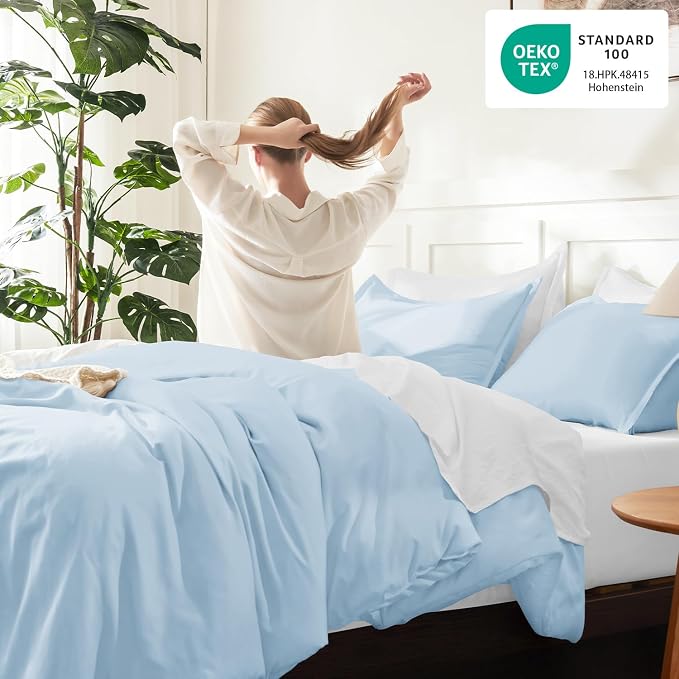 Litanika Comforters Light Blue California King Size, 3 Pieces Cal King - Image 4