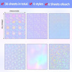 36 Sheets Holographic Laminate Sheets 8.5x11 Inch Self Adhesive 6 Patterns | - Image 3