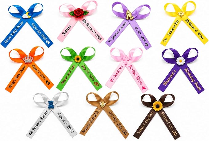 Personalized Ribbons for Bridal Shower Wedding Ribbon Party Favors or Baby by AmysBubbling