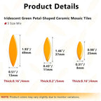 Yoption Petal Mosaic Tiles for Crafts, 200g Flower Leaf Ceramic Tiles Pieces - Image 6
