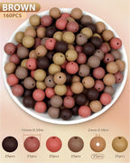 FIVEIZERO 160PCS 15mm Round Silicone Beads, Wear-resistant, Easy-clean - Image 2