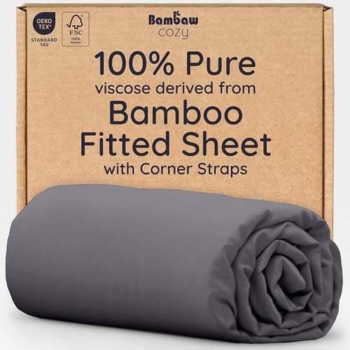 Bambaw 100% Viscose Derived from Bamboo Fitted Sheet Twin Size, Cooling Fitted by Bambaw