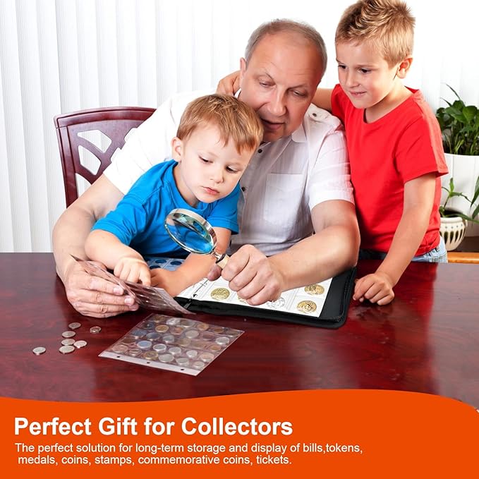 Coin Collection Book Holder for Collectors, 520 Pockets Fireproof Coins - Image 7