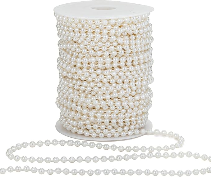 6mm Crafts Faux Pearl Beads Garland Pearl Bead Roll Strand of Pearls to - Image 2