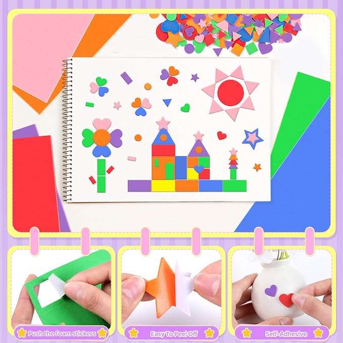 1200Pcs Foam Stickers Foam Shape Stickers - Image 3