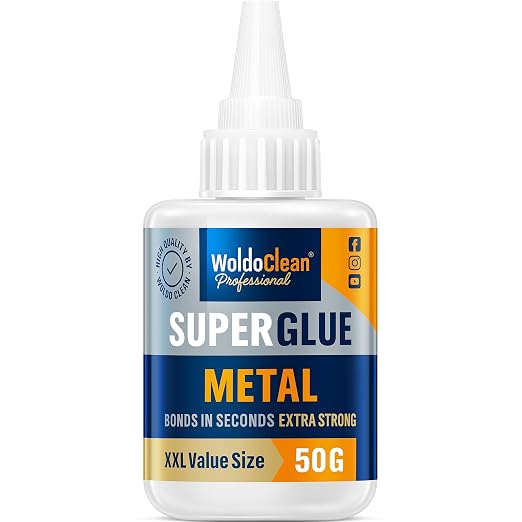 WoldoClean Metal Super Glue 50g Extra Strong Adhesive | Heavy Duty Waterproof by WoldoClean