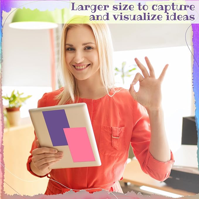 Kajaia 24 Pads Full Adhesive Sticky Notes Colorful Sticky Notes Adhesive Memo - Image 4